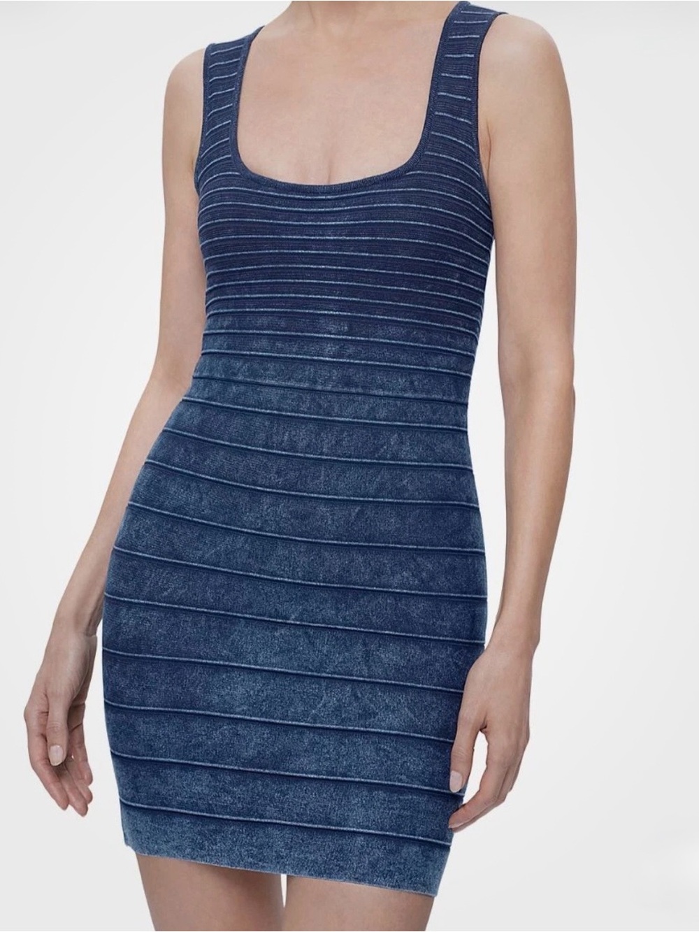 Hervé Léger Women's Blue The Brooklyn Denim Bandage Mini Dress NWT